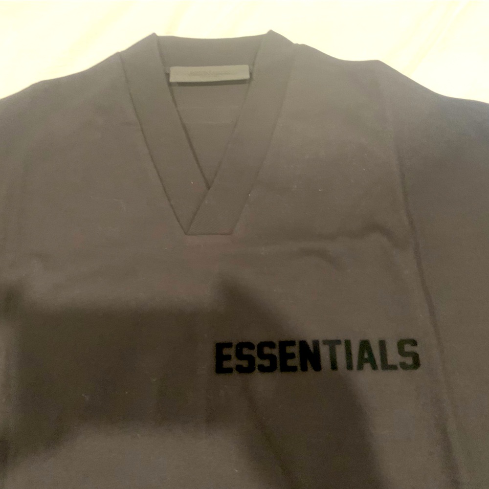New Jet Black Essentials V-Neck